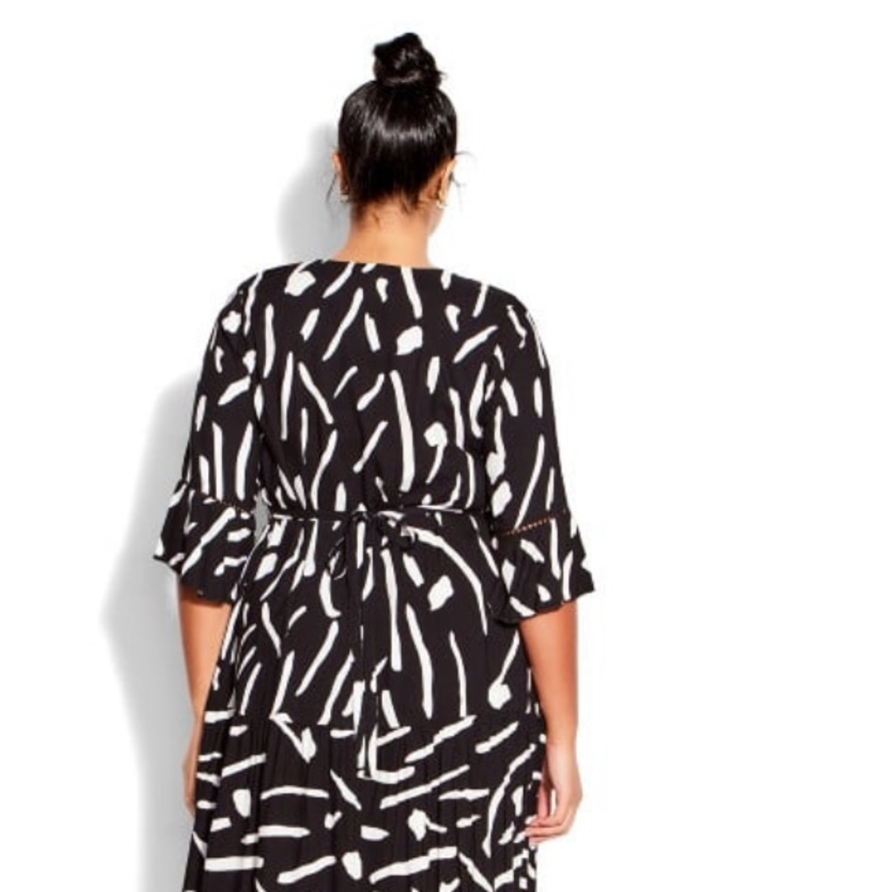 Black and white brushstroke hi-Lo maxi dress by Loralette Size 22/24 - Picture 3 of 13